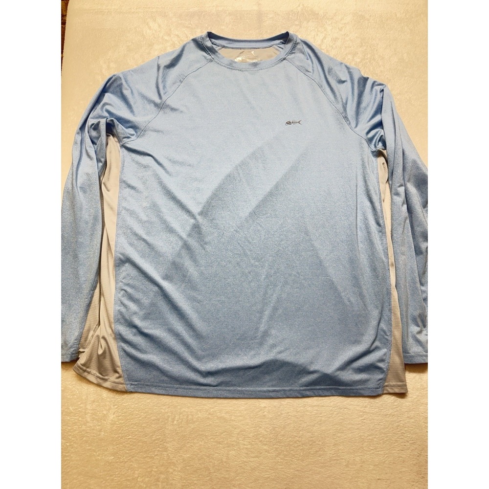Silver Bait Performance Fishing Shirt Men's XXL Light Blue/Silver Vented Sides